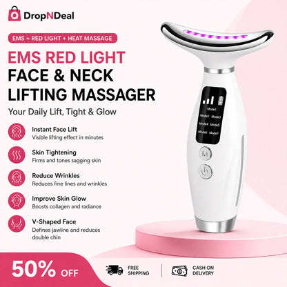 7-Mode LED Face & Neck Lifting Massager