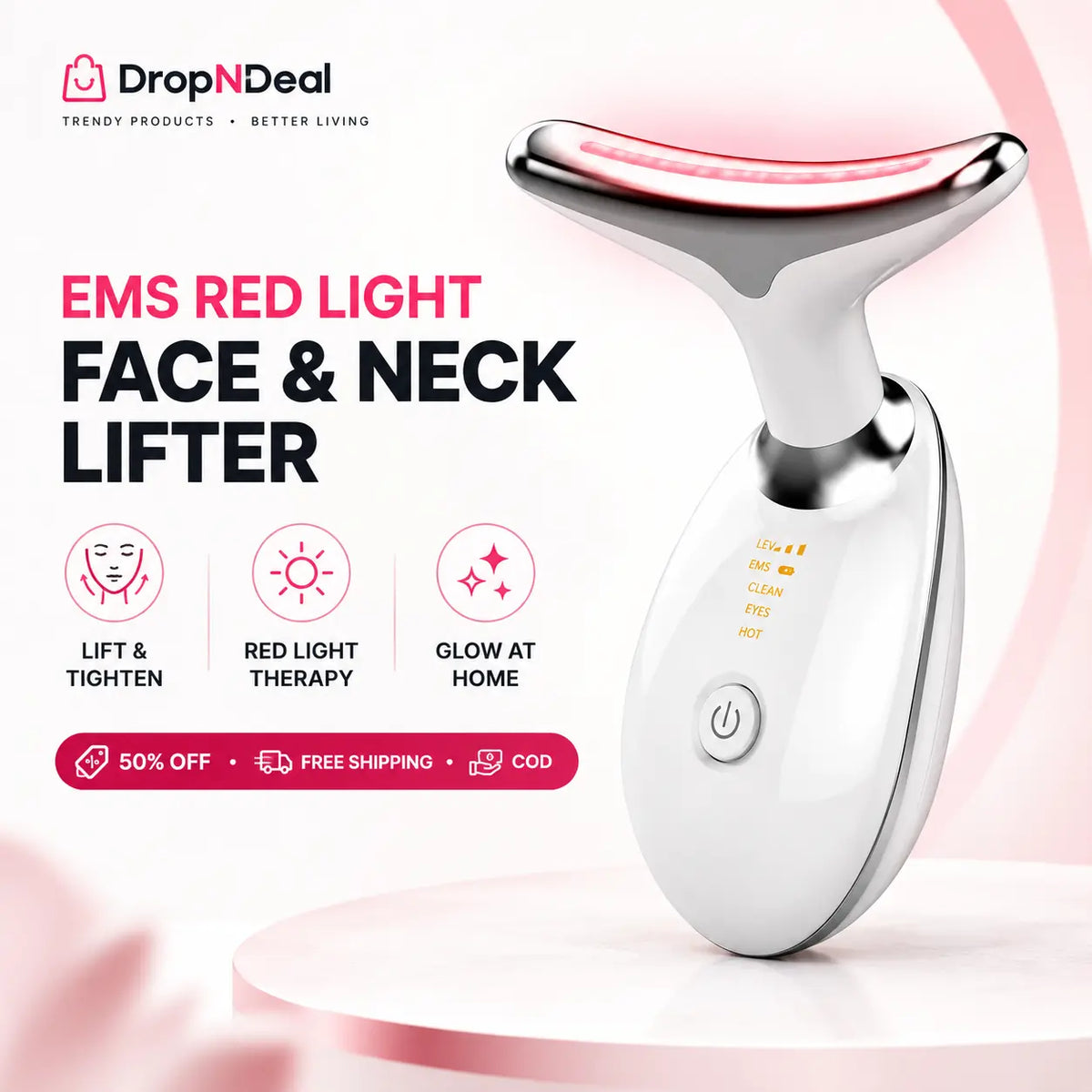 EMS Red Light Face & Neck Lifting Massager