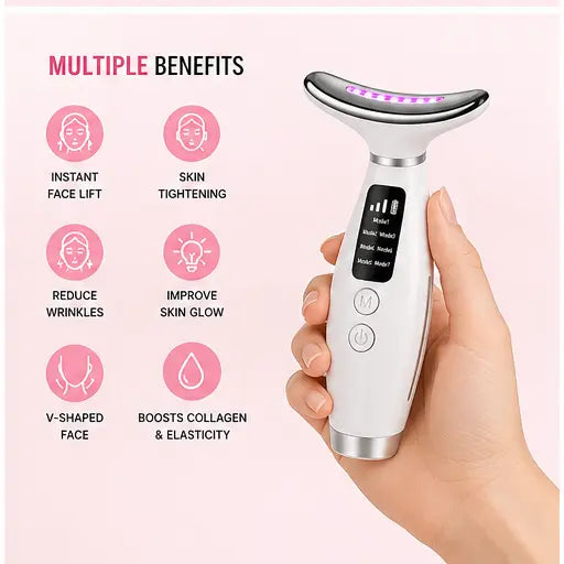 7-Mode LED Face & Neck Lifting Massager